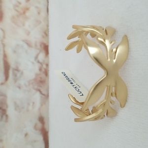 New Lucky Brand Organic Leaf Cuff Bracelet